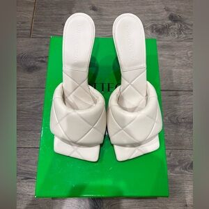 Bottega Veneta Cream Quilted Heels